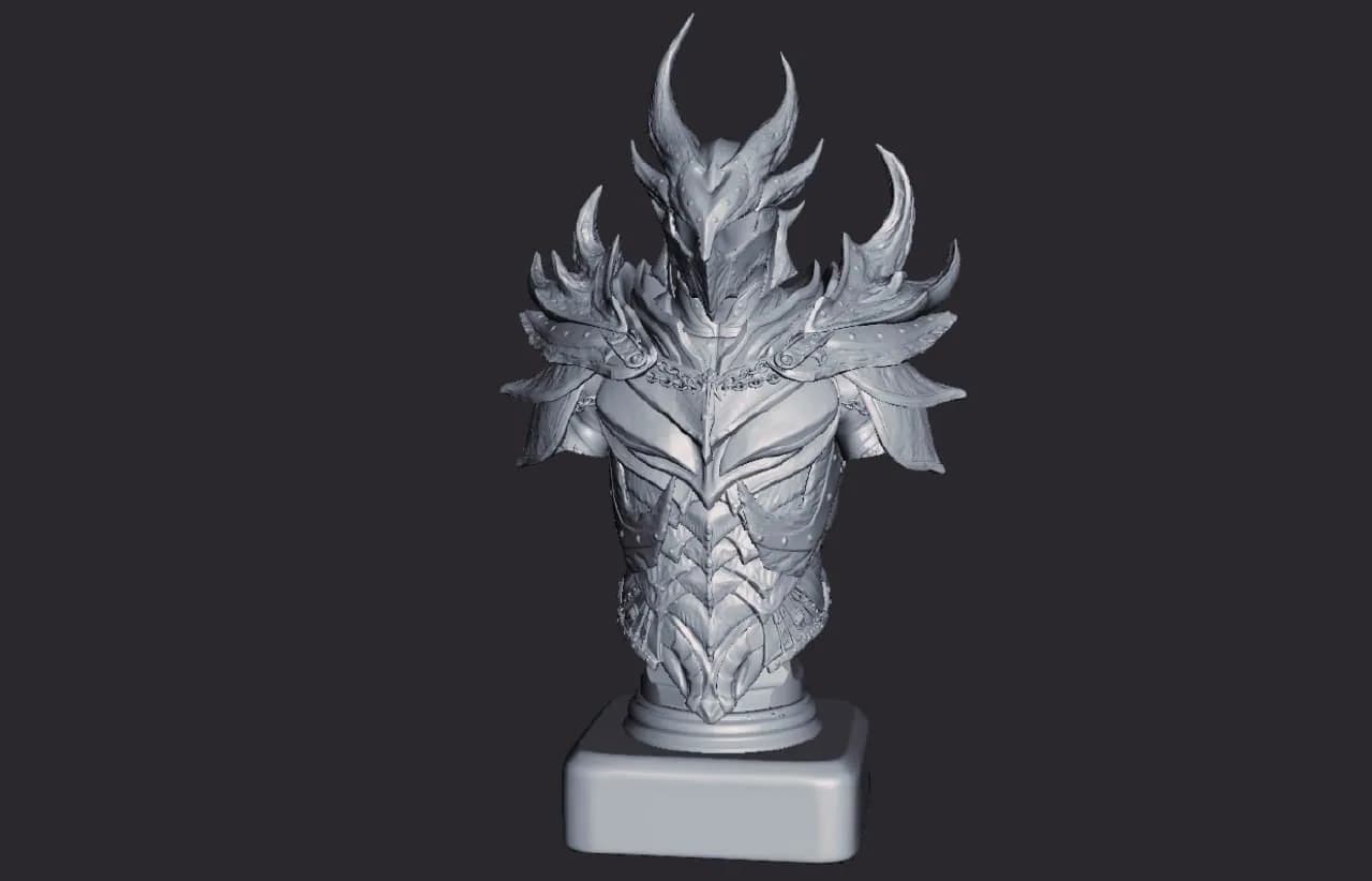 STL - Busto de armadura Daédrica de Skyrim 2 render 1