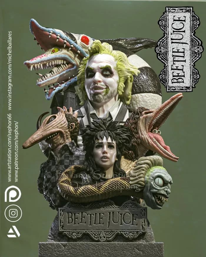 STL - Busto de Beetlejuice render 2
