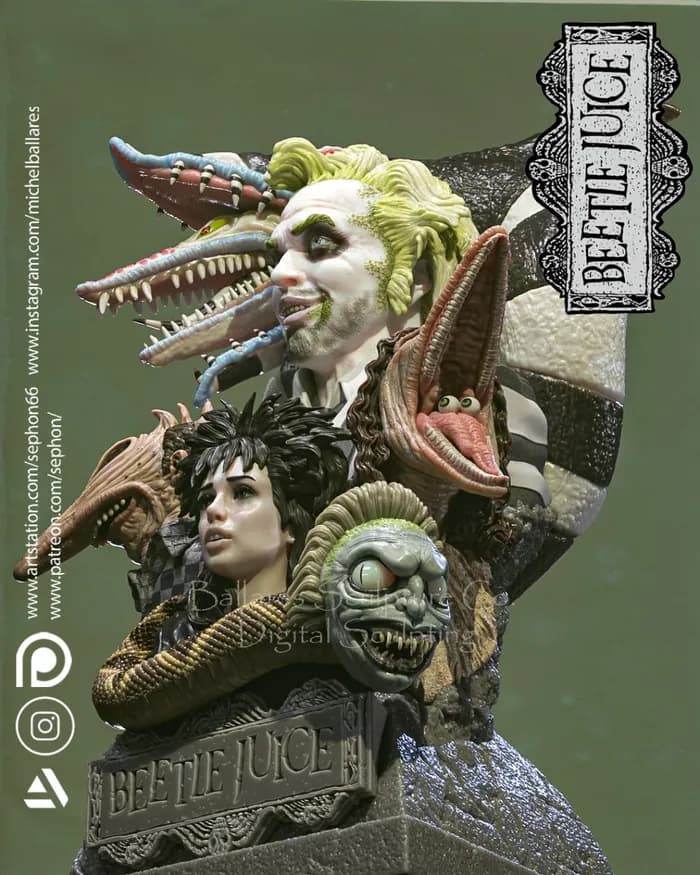STL - Busto de Beetlejuice render 3