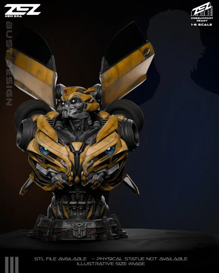 STL - Busto de Bumblebee de Transformers render 1