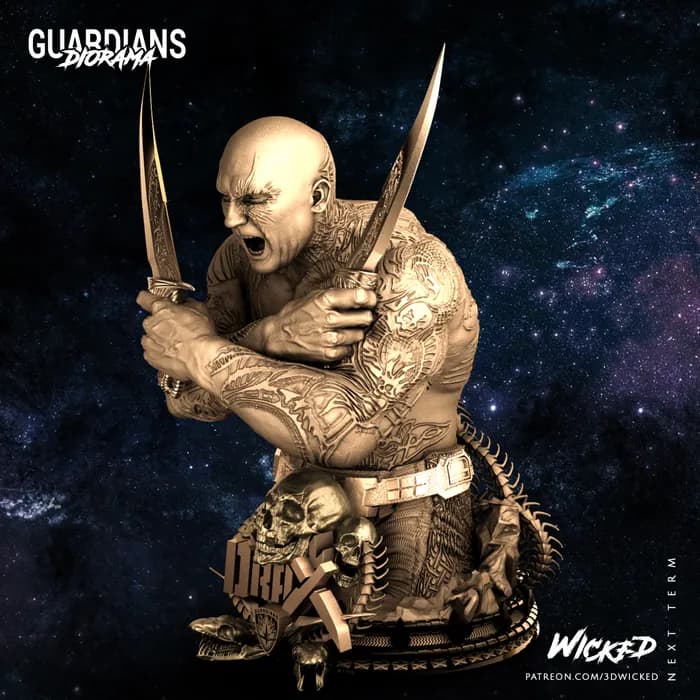 STL - Busto de Drax el Destructor render 5
