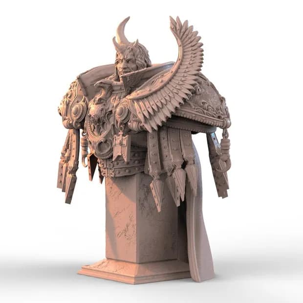 STL - Emperor Bust with Armor and Wings