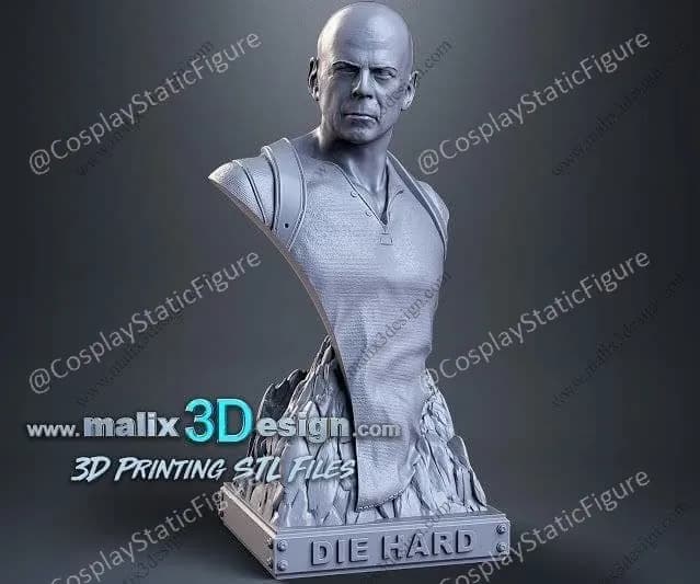 STL - John McClane Bust from Die Hard