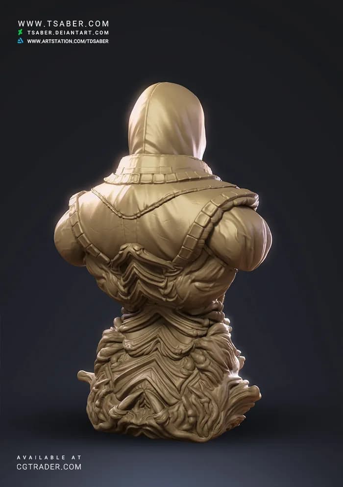 STL - Busto de Scorpion de Mortal Kombat 2 render 4