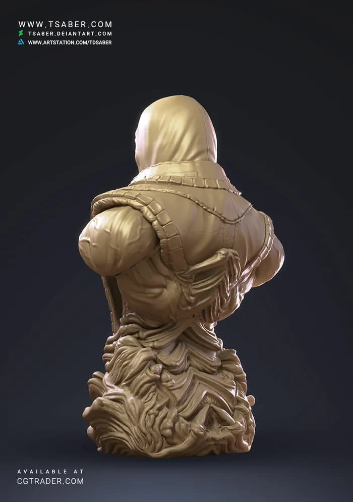 STL - Busto de Scorpion de Mortal Kombat 2 render 5