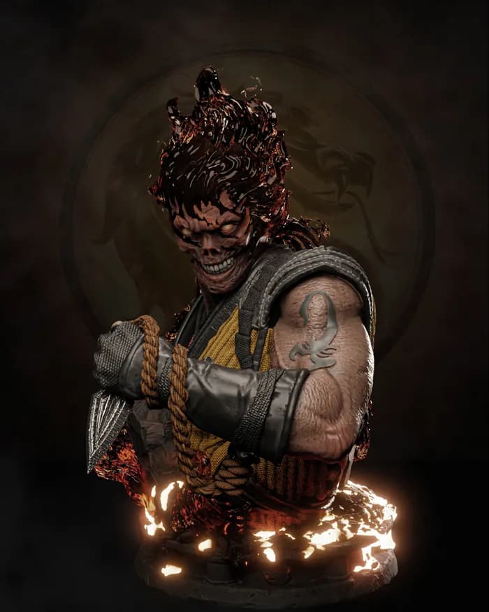 STL - Busto de Scorpion de Mortal Kombat 3