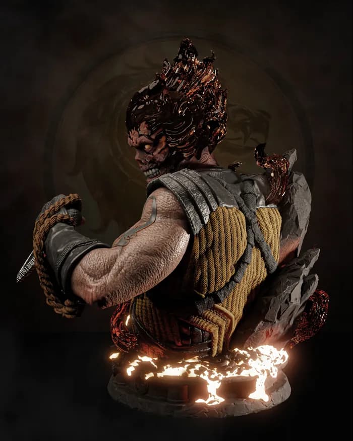 STL - Busto de Scorpion de Mortal Kombat 3 render 5