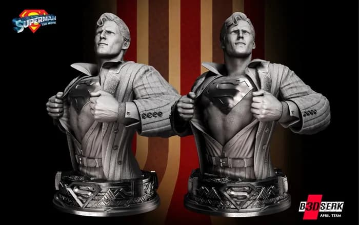 STL - Busto de Superman Christopher Reeve render 2