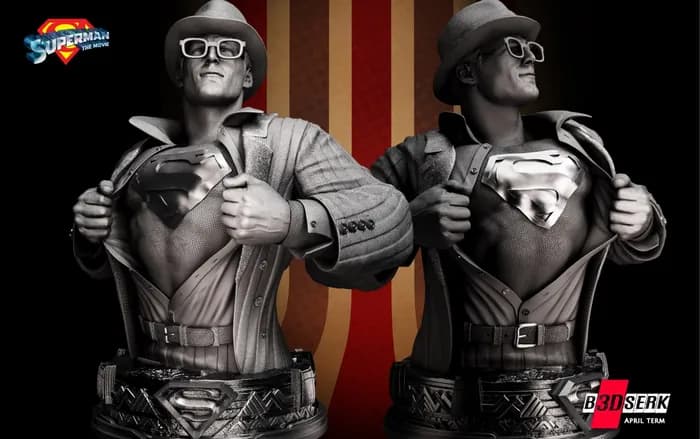 STL - Busto de Superman Christopher Reeve render 3