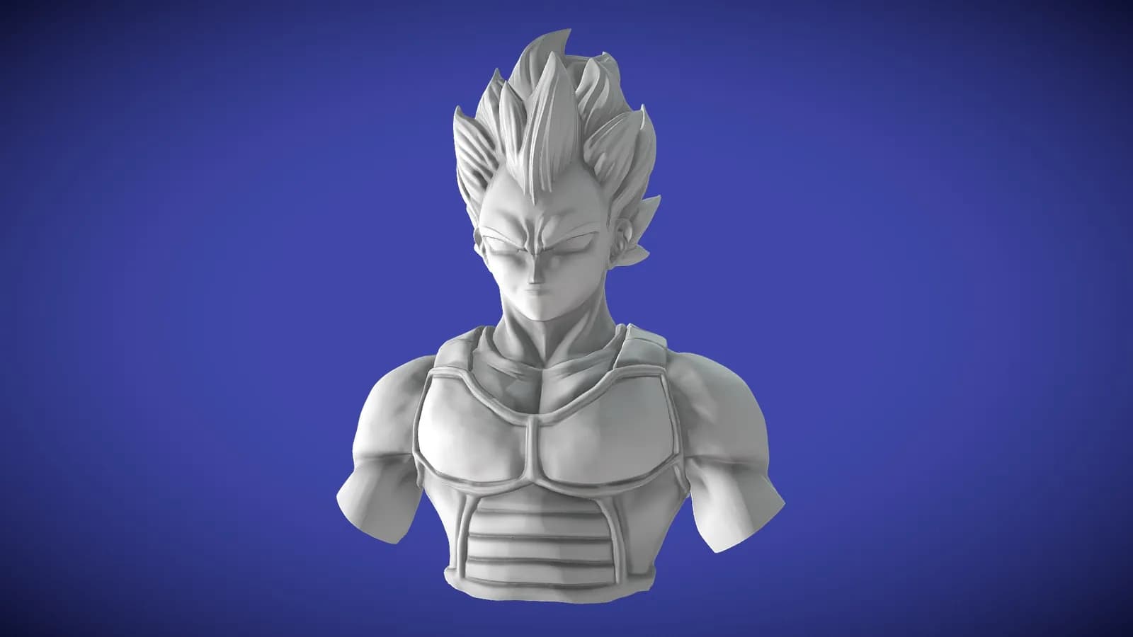 STL - Busto de Vegeta estilo Dragon Ball Z render 2