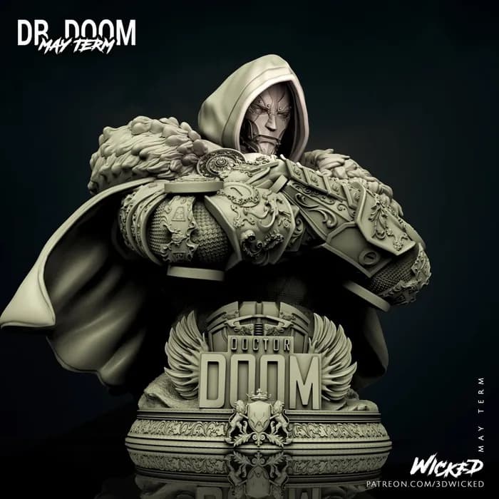STL - Busto del Doctor Doom render 5