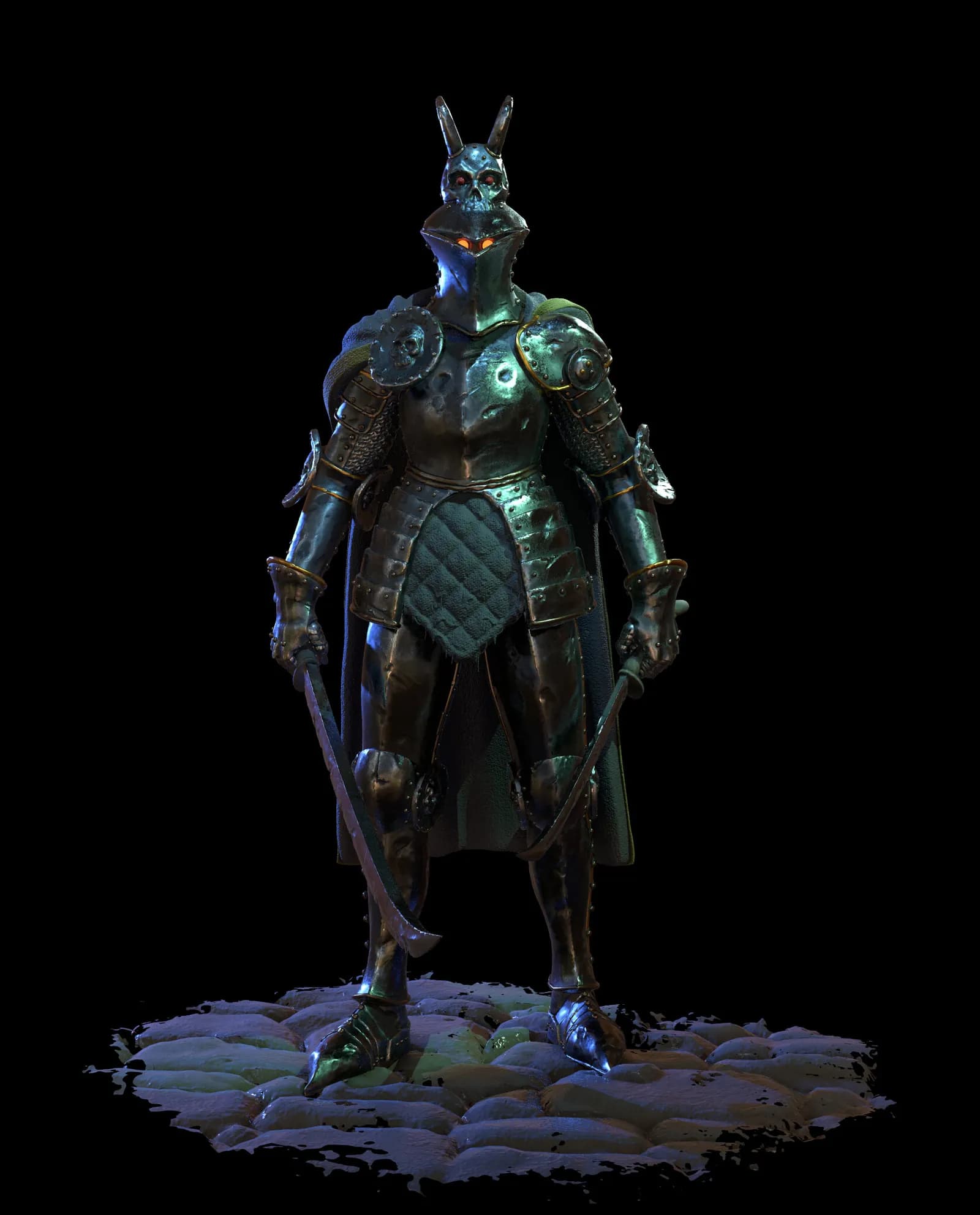 STL - Caballero de la muerte con cabeza de ave render 4