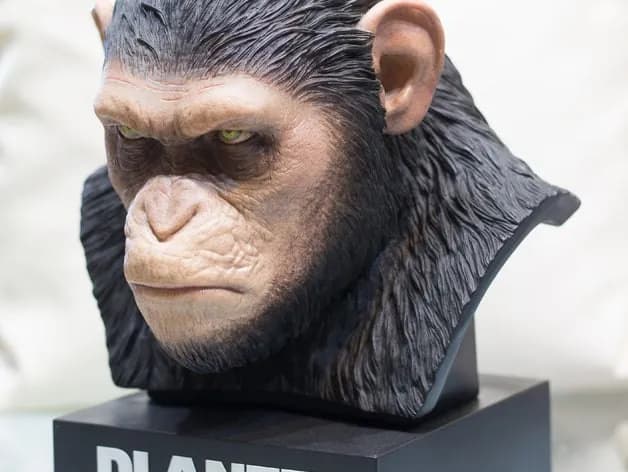 STL - caesar planet of the apes fixed stl render 1