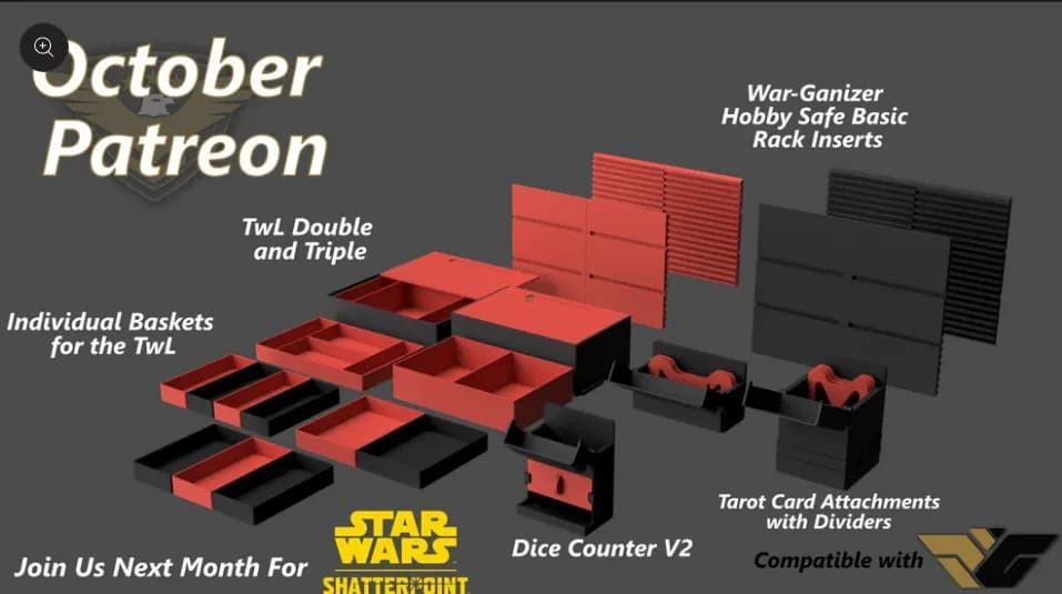STL - Caja de almacenamiento y transporte para hobby War Ganizer render 2
