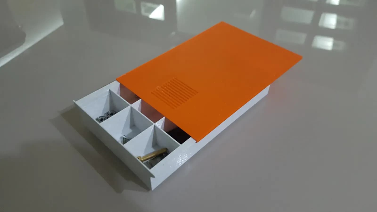 STL - Caja organizadora con tapa deslizante render 3