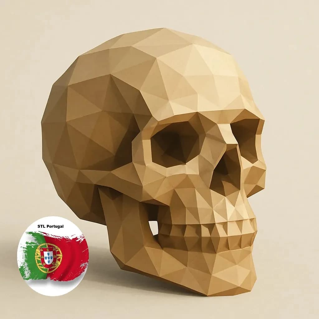 STL - Calavera Low Poly render 1