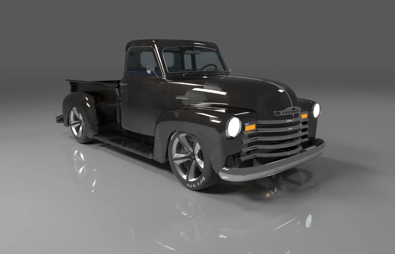 STL - Camioneta Chevrolet 1957 estilo clásico render 1