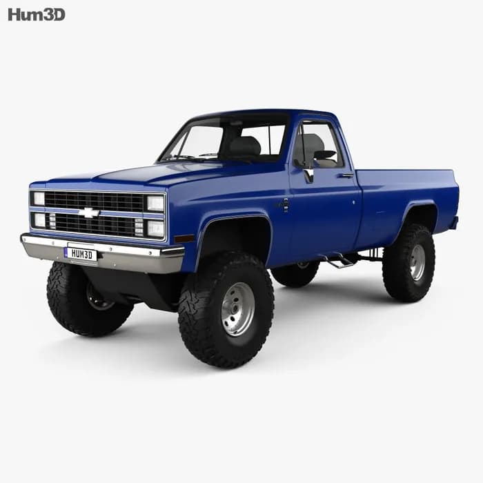 STL - Camioneta Chevrolet K10 Silverado 1984 render 1