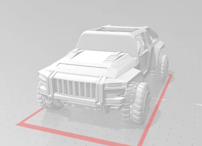 STL - Camioneta todoterreno militar robusta render 1