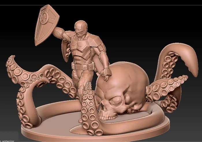 STL - captain america hydra suit 3d figureprints render 1