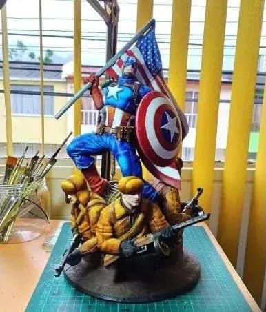 STL - captain america with flat render 1