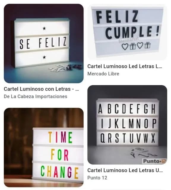 STL - Cartel luminoso LED con letras intercambiables render 1