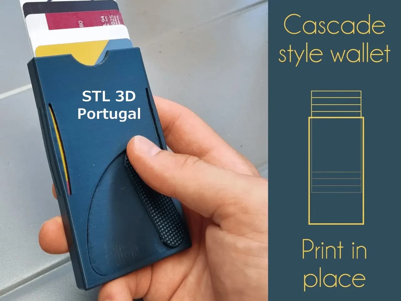 STL - Print in place cascade style wallet