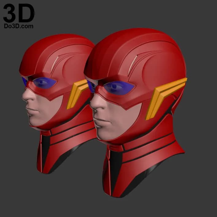 STL - Casco de Flash estilo Liga de la Justicia render 4