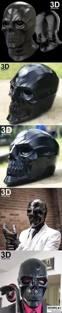STL - Casco de Máscara Negra de Arkham Knight render 1