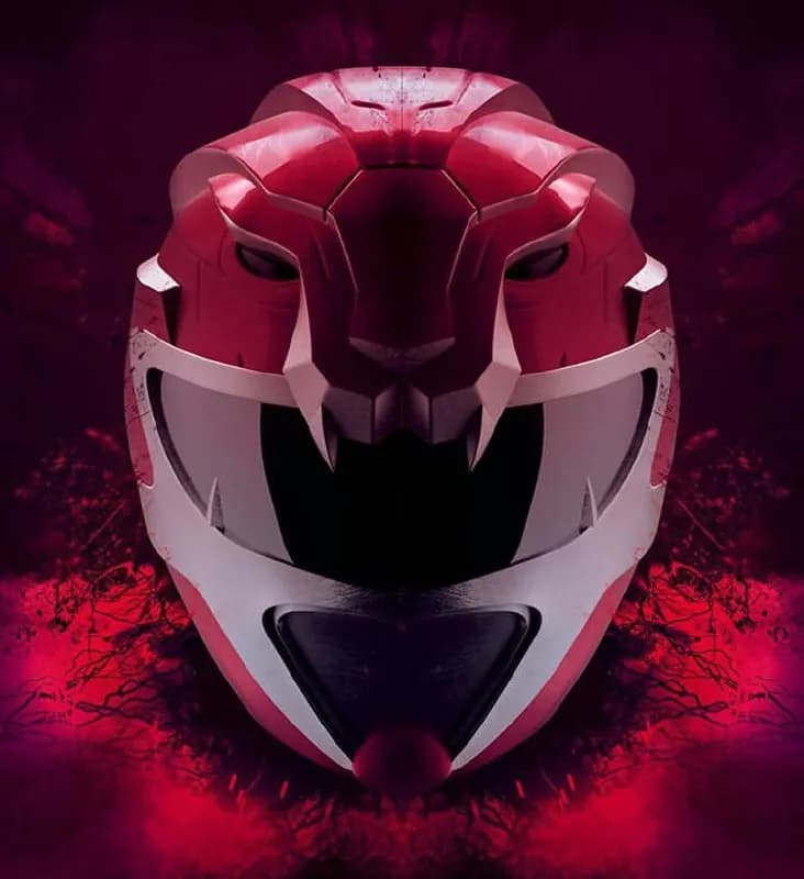 STL - Casco de Mighty Morphin Power Rangers Rojo render 1