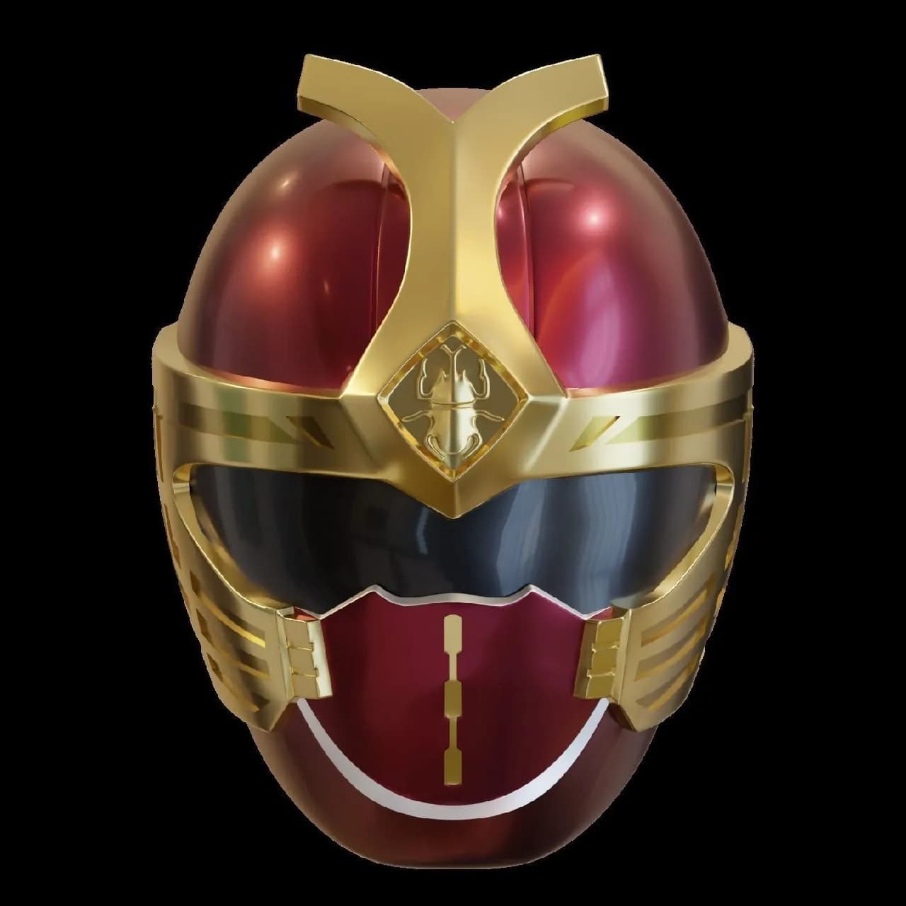 STL - Casco de Ranger Rojo Puño de Trueno render 1