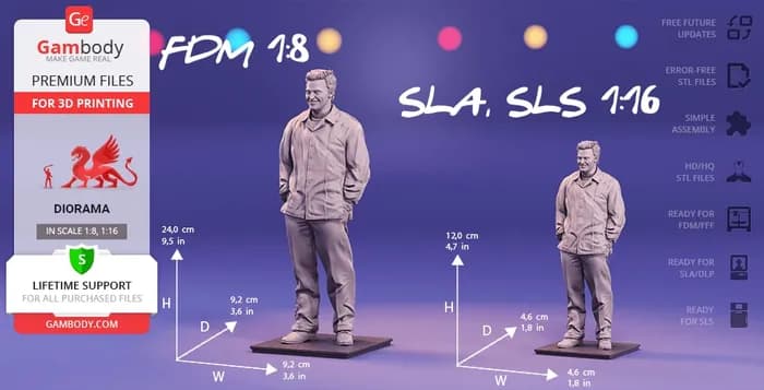STL - chandler bing gambody gk sla fdm version render 2