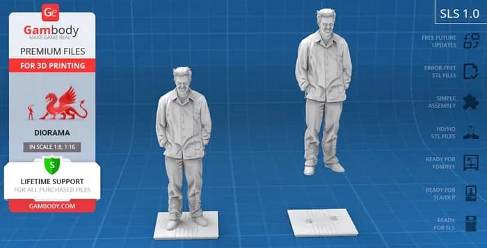 STL - chandler bing gambody gk sla fdm version render 3
