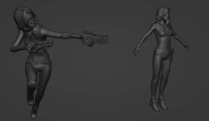 STL - character miranda lawson 3d remodeling blend render 1