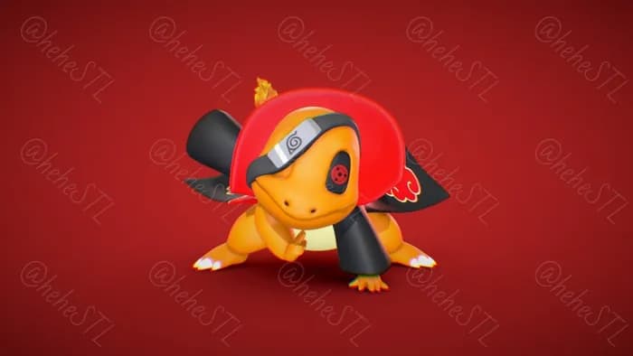 STL - charmander akatsuki collection stl render 1