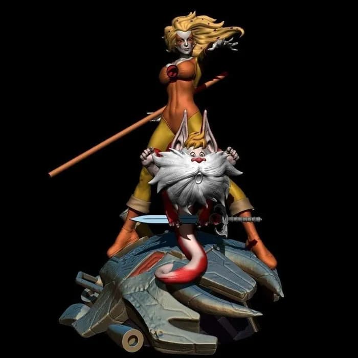 STL - Cheetara y Snarf de Thundercats render 3