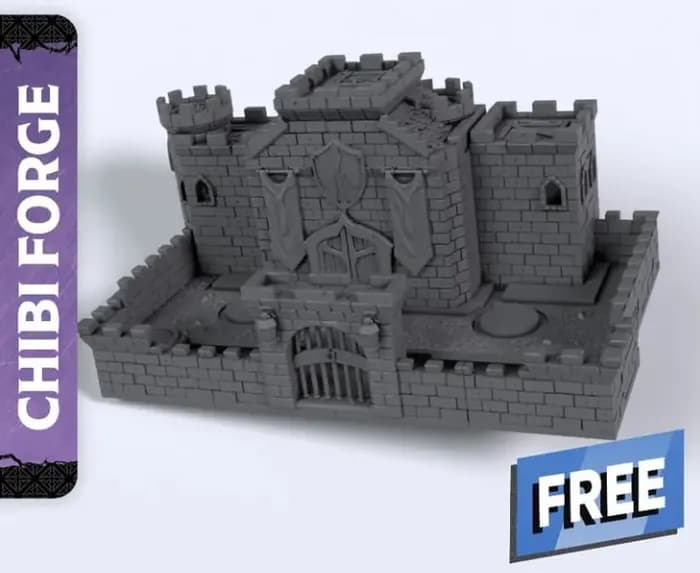 STL - chibi game terrain dark knight s castle render 1