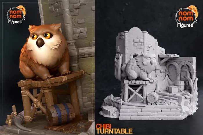 STL - chibi owlbear from baldur's gate render 4