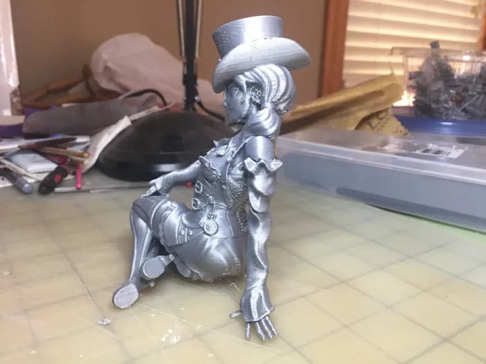 STL - Chica Steampunk con Sombrero de Copa render 3