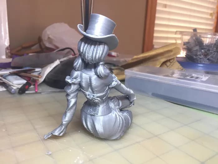 STL - Chica Steampunk con Sombrero de Copa render 4