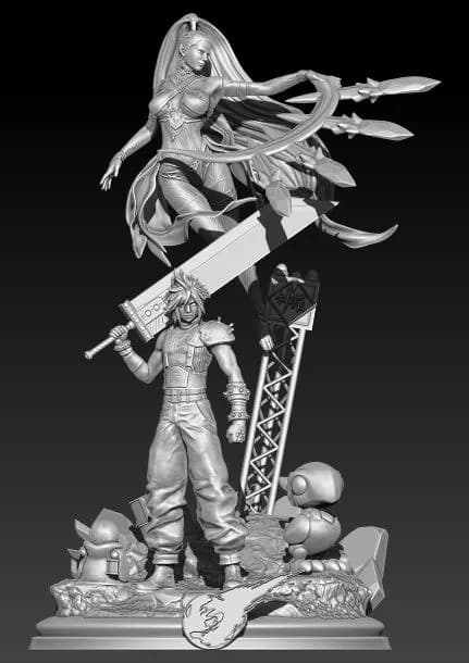 STL - cloud and shiva diorama darkness render 1