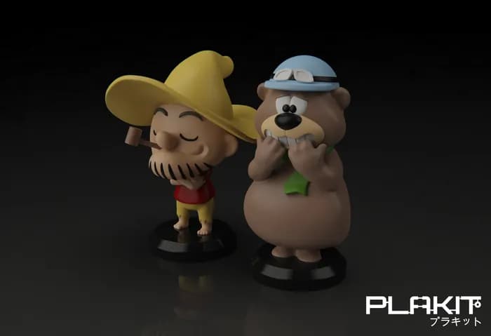 STL - Coche de carreras de Lazy Luke y Yogi Bear render 4