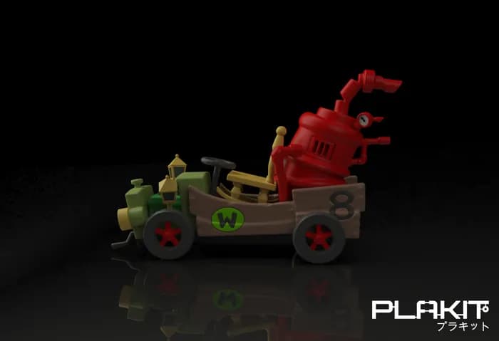 STL - Coche de carreras de Lazy Luke y Yogi Bear render 5