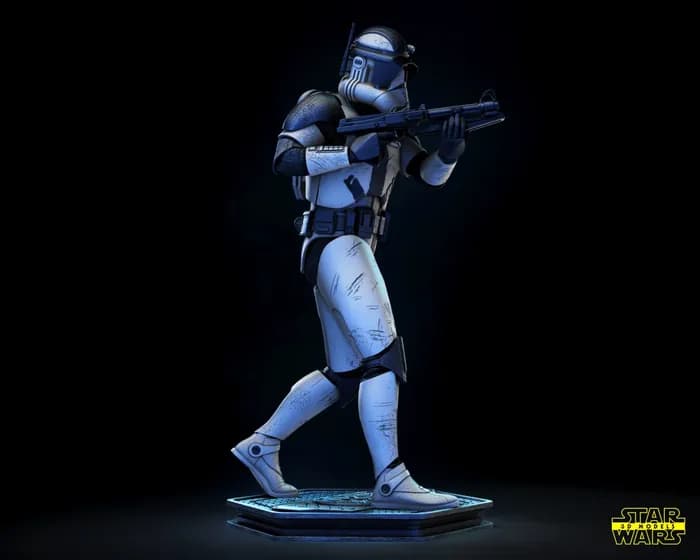 STL - cody sculpture star wars 3d models 30 cm 14 parts render 3