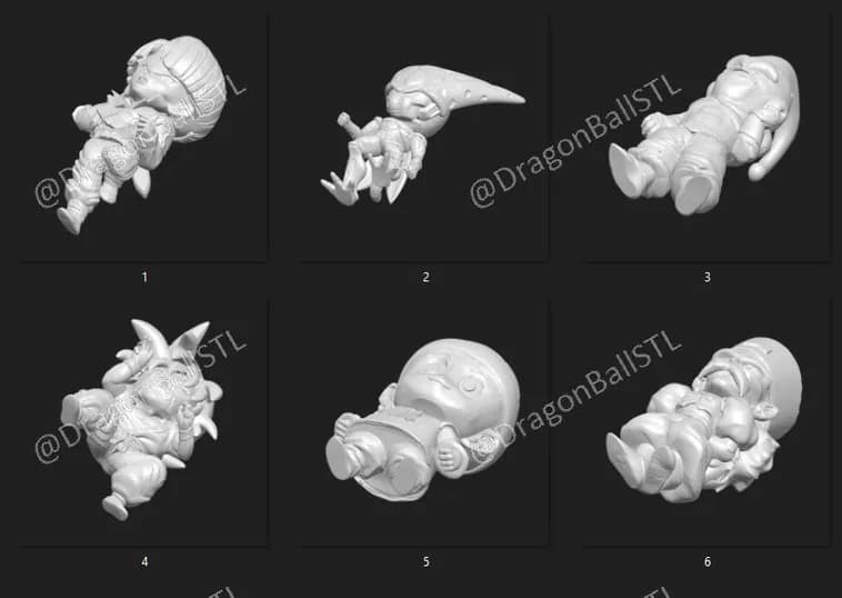 STL - Colección de figuras chibi de Dragon Ball render 1