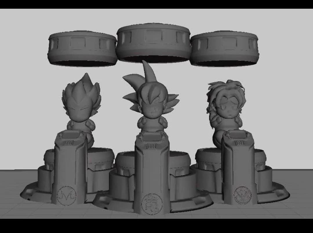 STL - Colección de Figuras Chibi de Dragon Ball Z render 1