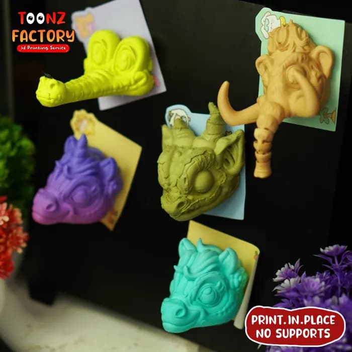 STL - Coleccion de Magnates Divertidos con Diseños de Criaturas render 1