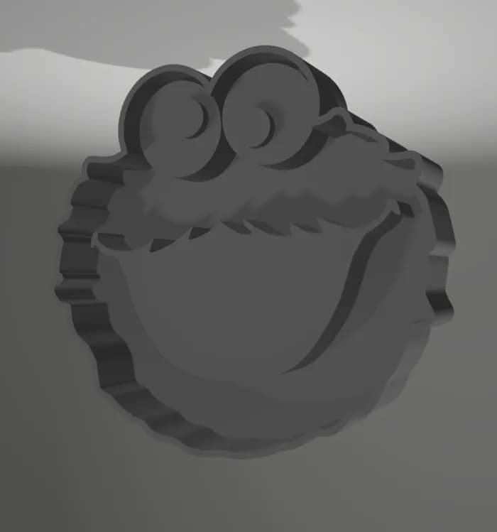 STL - cookie monster cookie cutter render 1