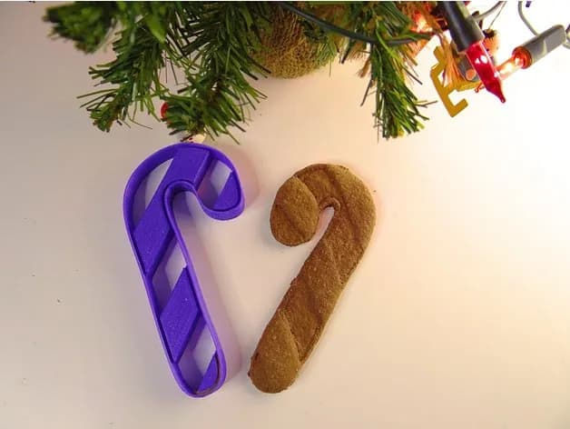STL - Cortador de galletas de bastón de caramelo navideño render 2