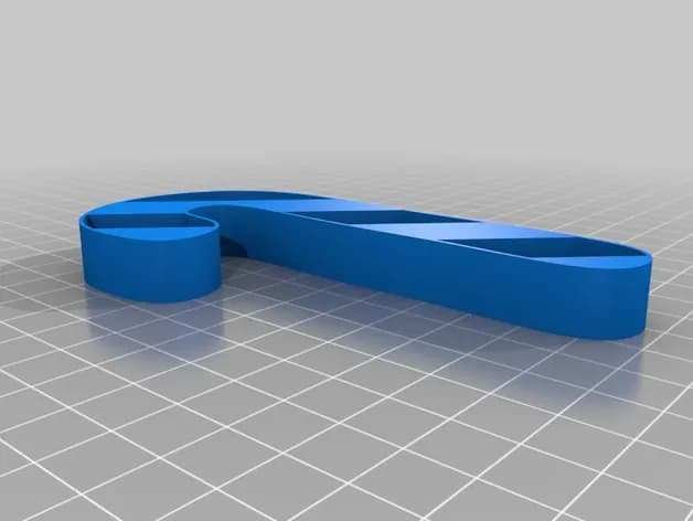 STL - Cortador de galletas de bastón de caramelo navideño render 3